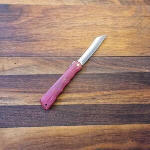 Nagao Kanekoma - Coltello Higonokami Made in Japan- Lama 7,5 cm in acciaio sanmai Manico Legno Rosso