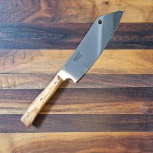 MaglioNero - Coltello Scimitarra BBQ Lama 20,00cm Manico in Olivo - Made in Italy