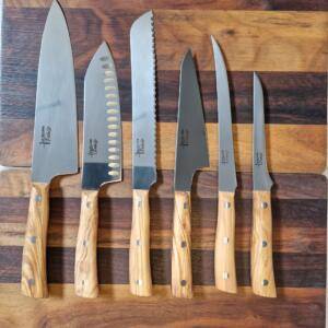 MaglioNero - SET 6 PEZZI con Borsa CHEF - Manico in Olivo - Made in Italy