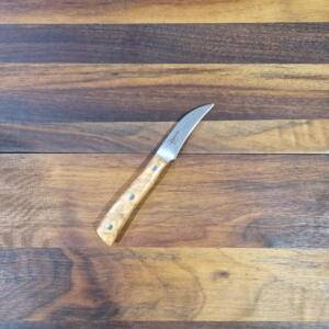 MaglioNero - Coltello Verdure Ricurvo 7,00cm Manico in Olivo - Made in Italy