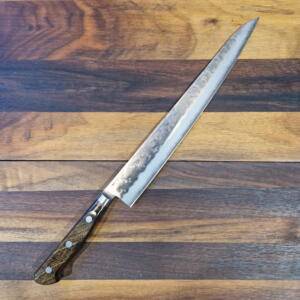 Hokiyama - Coltello Sujihiki lama 270mm Acciaio san-mai Ginsan3 - Forgiato a mano in Japan