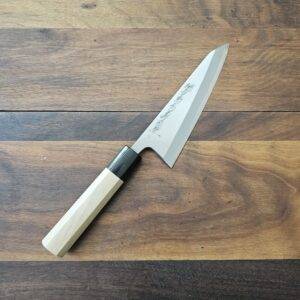 Yamawaki - Coltello Honesuki - GARASAKI lama 150mm in acciaio ni-mai Ao-Kasumi