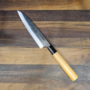 Yoshida - KYUSAKICHI - Coltello Yanagiba Lama Simmetrica 165mm - Aogami - Handmade in Japan