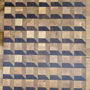 Tagliere Bicolore a Cubi 44x38xh5 cm Legno di Robinina Ev. e Frassino  - Made in Italy